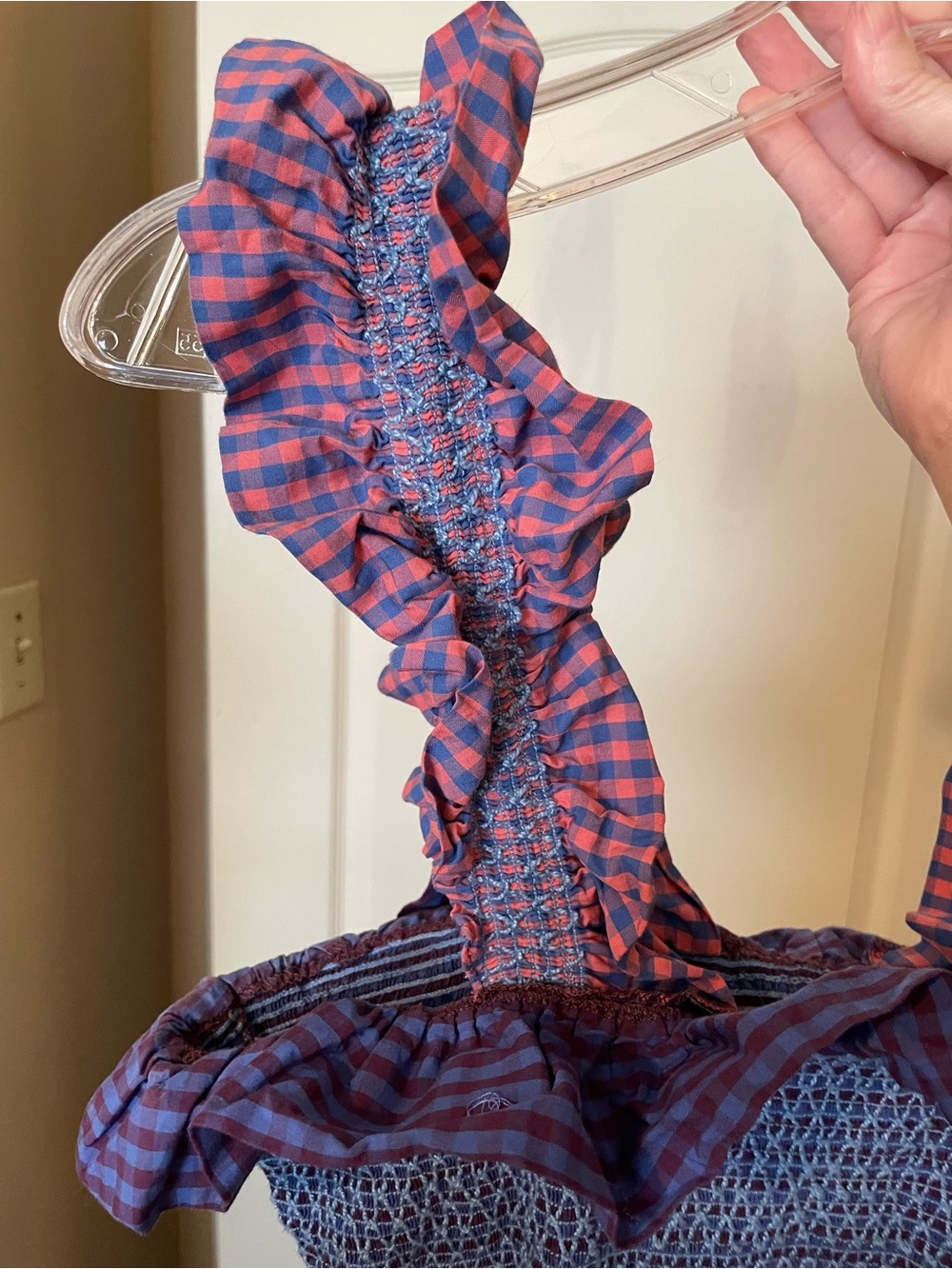 Lindsey Thornburg Queenie Smocked Gingham Midi Dress Handmade NYC Cotton Small - Picture 9 of 10